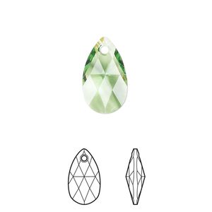 Drop 144pk peridot, Swarovski&reg; ReCreated&trade; 16x9mm pendant pear 6106