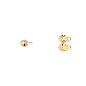 Bead tip side clamp-on 1pkg100 gold-plated, 6.5x4mm / closed loop, brass / Hot Tips&reg;
