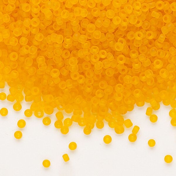 Seed bead, Dyna-Mites&trade;, glass, pkg/1/2kg, #11 round, translucent matte orange, (6MA 11/0 RR). image number 0
