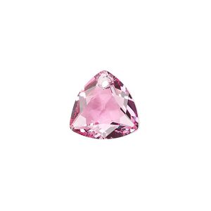Drop 1pk rose, Crystal Passions&reg; 14.5mm pendant trilliant cut 6434