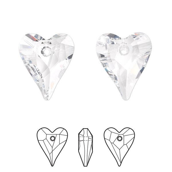 Drop 72pk crystal, Swarovski&reg; 17x14mm pendant wild heart 6240 image number 0