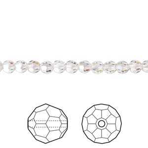 Bead 12pk crystal silver shade, Crystal Passions&reg; 4mm round 5000