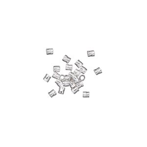 Crimp 1pkg25 sterling silver, 2mm twisted / 0.8mm inside diameter