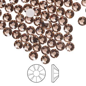 Flat back 1pkg144, dusty rose foil back Preciosa MAXIMA Czech crystal hotfix rhinestone, 4.6-4.8mm chaton rose round SS20