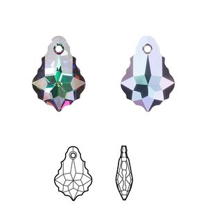 Drop 12pk crystal electra, Crystal Passions&reg; 16x11mm pendant baroque 6090