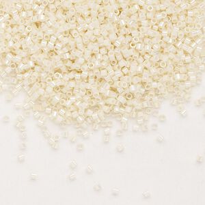 Seed bead, Delica&reg;, glass, pkg/250g, #15 round, opaque rainbow cream (DBS-0157).