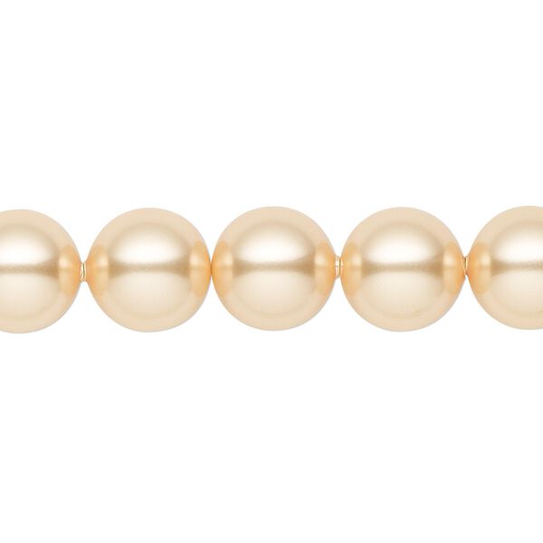 Pearl 100pk gold, Swarovski&reg; 10mm round 5810 image number 0