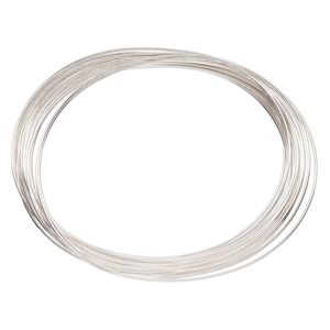 Memory wire, Beadalon&reg;, silver-plated carbon steel, 2-1/2 x 1-3/4 inch oval bracelet, 0.6-0.75mm thick. Sold per 0.35-ounce pkg, approximately 15 to 20 loops.