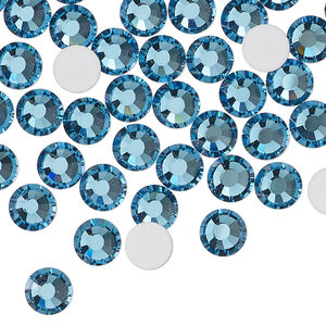 Flat back 1pkg288 Malibu blue foil back, Preciosa MAXIMA Czech crystal rhinestone, 6.3-6.5mm chaton rose round SS30
