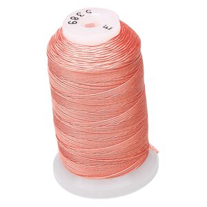 Thread, Purely Silk&trade;3-ply, , tangerine, size E. Sold per 200-yard spool.