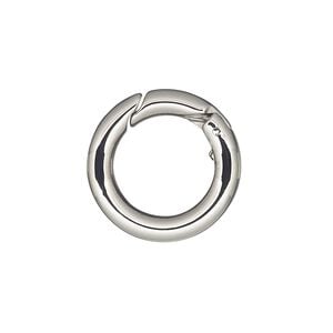 Clasp self-closing hook 1pkg1, 20.5mm round, stainless steel 1-strand