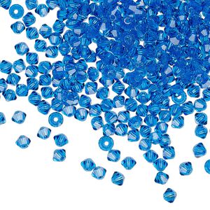 Bead 1440pk Capri blue, Preciosa Czech crystal 3mm bicone