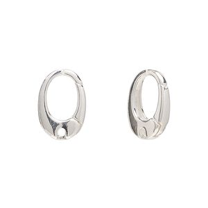 Clasp self-closing 1pkg1 sterling silver, 15x10mm clip, 1-strand