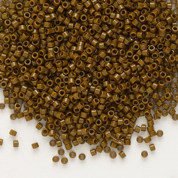 Seed bead, Delica&reg;, glass, pkg/250g, #11 round, Duracoat&reg; opaque outside dyed dark brown (DB-2142). image number 0
