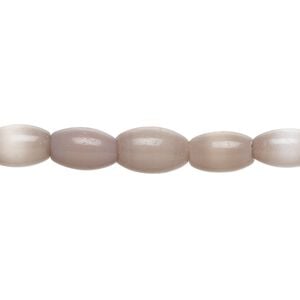 Bead, fiber optic glass, pkg/14 inch, opaque lavender, 11x7mm center-drilled oval.