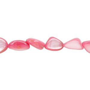 Mother-of-pearl shell 1pkg1, pebble bead 30 inch blush small to large