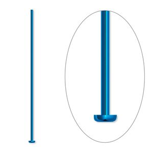 Head pin 1pkg10 niobium, 1.5 inch, 21 gauge anodized teal