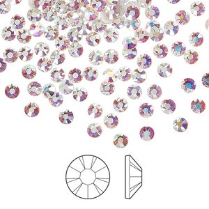 Flat back 144pk crystal AB foil back, Preciosa MAXIMA Czech crystal hotfix rhinestone 3-3.2mm chaton rose round SS12