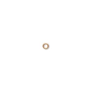 Jump ring 1pkg500 gold-plated, 3mm round, 22 gauge / 1.7mm inside diameter / brass