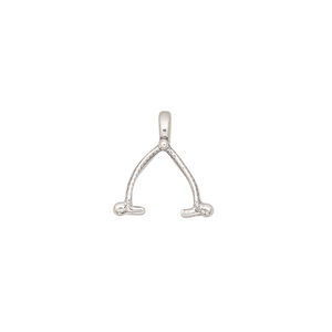 Bail, ice-pick, antiqued sterling silver, 15x13mm with rope design, 8mm grip length. Sold individually.