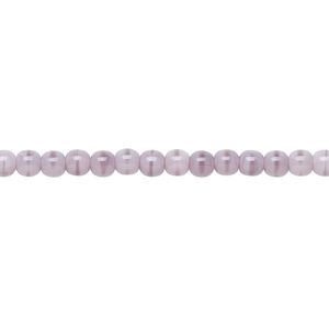 Bead, Czech glass druk, opaque purple, 4mm round. Sold per 15-1/2" to 16" strand.