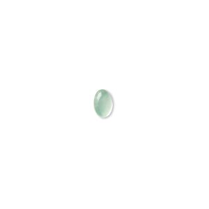 Green chalcedony 1pkg2, calibrated oval cab 6x4mm