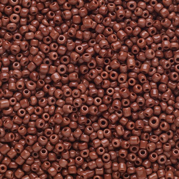 Seed bead, Ming Tree&trade;, glass, pkg/1 pound, #11 round, opaque brown. image number 0