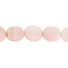 Mother-of-pearl shell 1pkg1, flat oval bead 15 inch pink rose 12x10mm image number 0