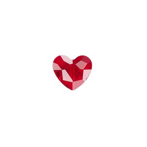 Bead 2pk transparent red, Celestial Crystal&reg; 12x10mm heart