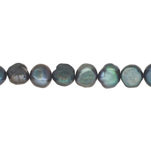 Freshwater 1pkg1, mixed shapes pearl, 15 inch blue spruce 7-9mm cultured