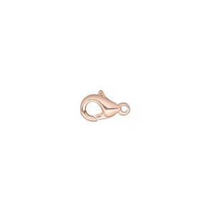 Clasp lobster claw 1pkg100 copper-plated, 9x6mm, brass 1-strand