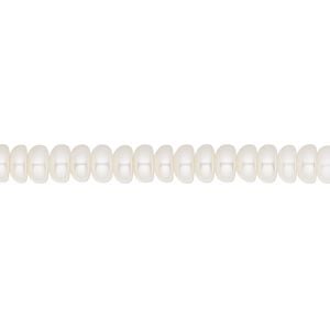 Pearl, White Lotus&trade;, cultured freshwater (bleached), white, 4.5-5mm button, B grade, Mohs hardness 2-1/2 to 4. Sold per 15-1/2" to 16" strand.