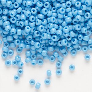 Seed bead, Dyna-Mites&trade;, glass, opaque light blue, #8 round. Sold per 1/2 kilogram pkg.