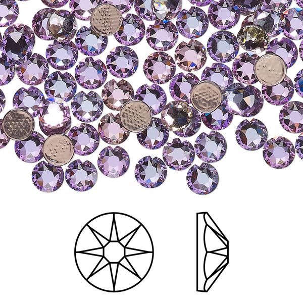 Flat back 1440pk crystal vitrail light foil back, Swarovski&reg; hotfix 4.6-4.8mm round SS20 2078 image number 0