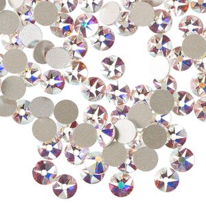 Flat back 144pk crystal AB foil back, Crystal Passions&reg; 5.27-5.44mm rose round SS24