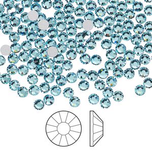 Flat back 1440pk aqua bohemica foil back, Preciosa Viva 12&reg; Czech crystal rhinestone 3-3.2mm chaton rose round SS12