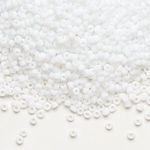 Seed bead, Dyna-Mites&trade;, glass, pkg/1/2kg, #11 round, opaque matte white, (743MA 11/0 RR).