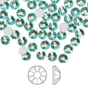 Flat back 144pk Caribbean Sea AB foil back, Preciosa MAXIMA Czech crystal hotfix rhinestone 4.6-4.8mm chaton rose round SS20