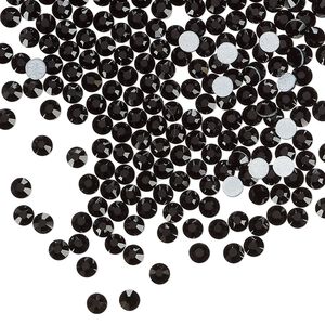 Flat back 1440pk jet foil back, Preciosa MAXIMA Czech crystal hotfix rhinestone 2.7-2.9mm chaton rose round SS10