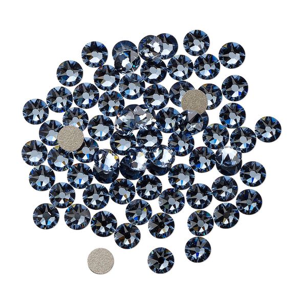 Flat back 1440pk denim blue foil back, Swarovski&reg; 3-3.2mm rose round SS12 2088 image number 0