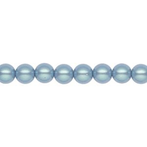 Pearl 200pk pearlescent blue, Preciosa Czech crystal 6mm round