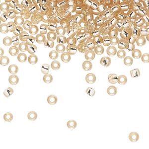 Seed bead, TOHO BEADS&reg;, glass, pkg/50g, #8 round, transparent silver-lined rosaline (TR-08-31).
