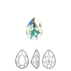 Fancy stone 144pk crystal AB foil back, Preciosa MAXIMA Czech crystal rhinestone 14x10mm pear