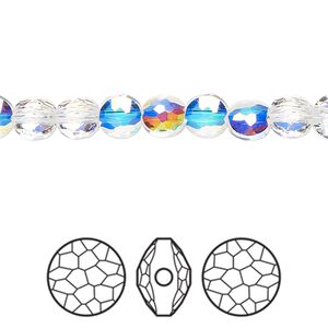 Bead 288pk crystal AB, Swarovski&reg; 6mm puffed round 5034