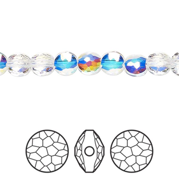 Bead 288pk crystal AB, Swarovski&reg; 6mm puffed round 5034 image number 0