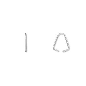 Bail, ice-pick, sterling silver, 9x1mm, 7mm grip length. Sold per pkg of 25.