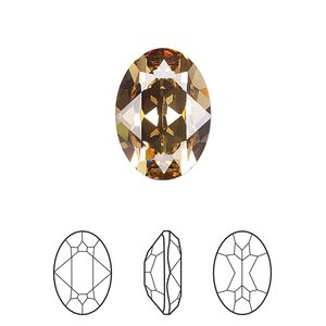 Fancy stone 48pk light Colorado topaz foil back, Swarovski&reg; 18x13mm oval 4120