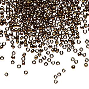 Seed bead, TOHO BEADS&reg;, glass, pkg/7.5g, #11 round, opaque Olympic bronze (TR-11-224).