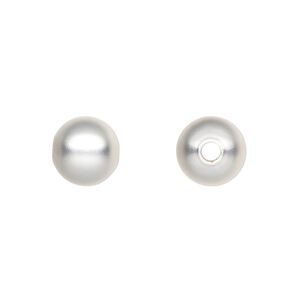 Bead, silver-plated brass with satin finish, 10mm round. Sold per pkg of 100.
