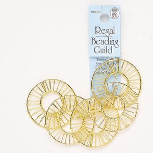 Focal steel 5pk 40-41mm wire-wrapped donut, gold finish